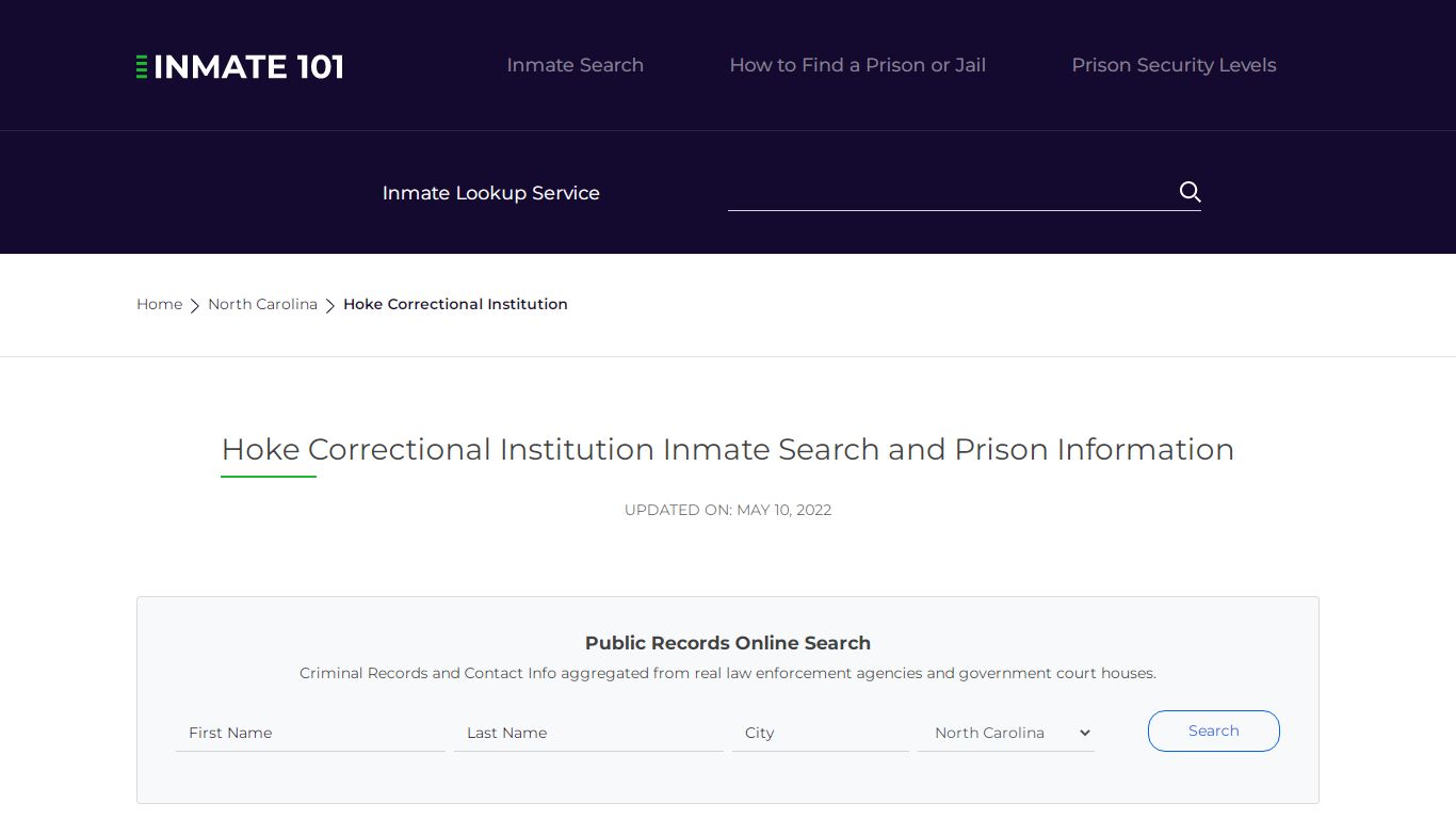 Hoke Correctional Institution Inmate Search, Visitation ...